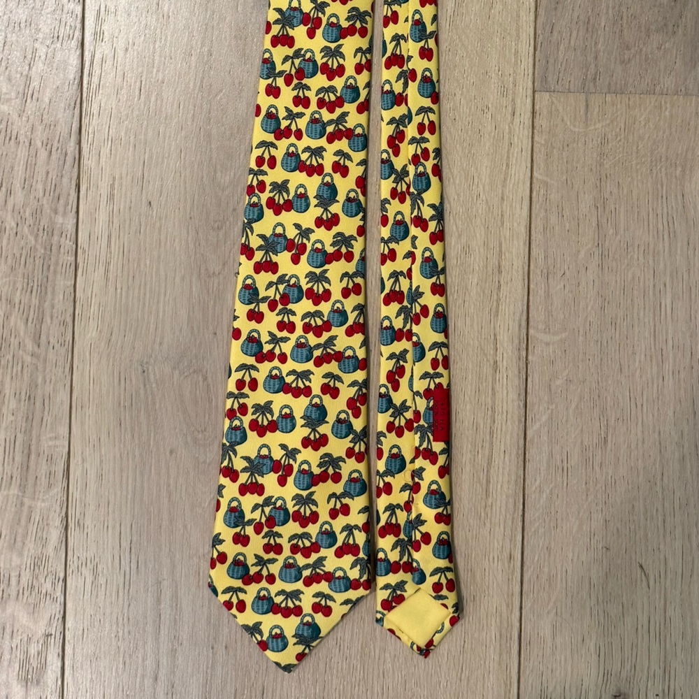 Yellow Floral Patterned Tie